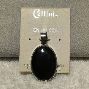 BRAND NEW Cellini Sterilng Silver  Pendant Enhancer With Black Onyx